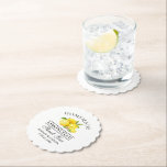 Dessous-de-verre En Papier Aquarelle Lemons Limoncello Mariage<br><div class="desc">Elégante aquarelle citrons verdure Dessous de verre de Merci de Mariage de Limoncello fait maison</div>