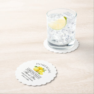 Dessous-de-verre En Papier Aquarelle Lemons Limoncello Mariage