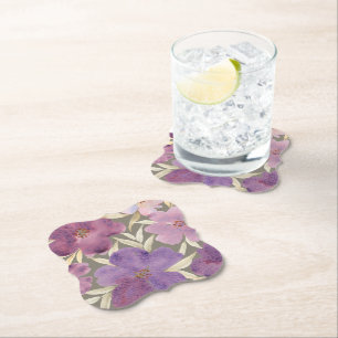 Dessous-de-verre En Papier Aquarelle Lilas en Arrière - plan vert