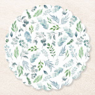 Dessous-de-verre En Papier Aquarelle moderne Verdure botanique Eucalyptus