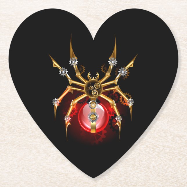 Dessous-de-verre En Papier Araignée en vapeur noire (Devant)