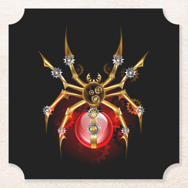 Dessous-de-verre En Papier Araignée en vapeur noire (Devant)