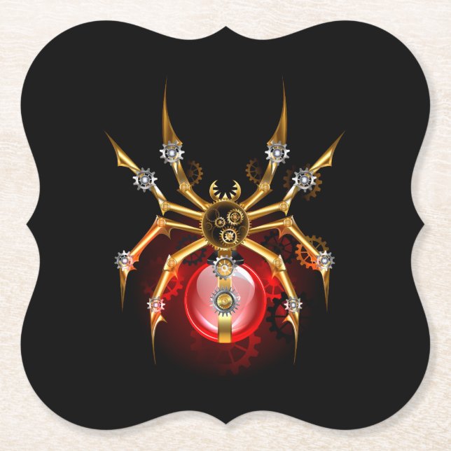 Dessous-de-verre En Papier Araignée en vapeur noire (Devant)