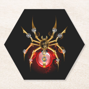 Dessous-de-verre En Papier Araignée en vapeur noire