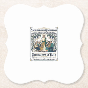 Dessous-de-verre En Papier Arbre Généalogique de Jésus Chemise Foi Basée Desi