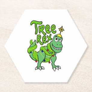 Dessous-de-verre En Papier Arbre Rex Dinosaur Tyrannosaurus T Rex Gi de Noël