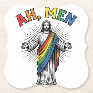 Dessous-de-verre En Papier Arc-en-ciel religieux vintage Ah Men