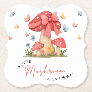 Dessous-de-verre En Papier Arc en rouge floral Un peu de champignon Baby Show
