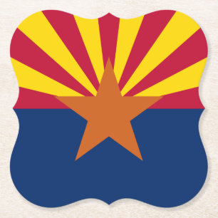 Dessous-de-verre En Papier Arizona Drapeau : Réglage de Star Sun, État du cui