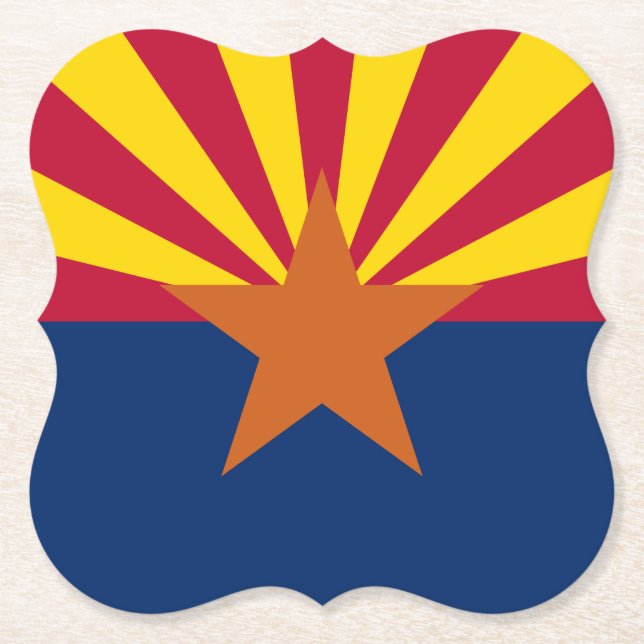 Dessous-de-verre En Papier Arizona Drapeau : Réglage de Star Sun, État du cui (Devant)