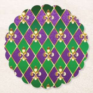 Dessous-de-verre En Papier Arrière - plan de bijoux Mardi Gras