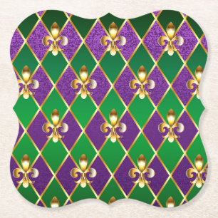 Dessous-de-verre En Papier Arrière - plan de bijoux Mardi Gras