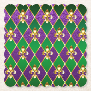 Dessous-de-verre En Papier Arrière - plan de bijoux Mardi Gras