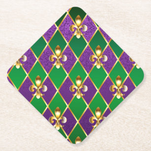 Dessous-de-verre En Papier Arrière - plan de bijoux Mardi Gras