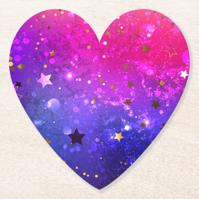 Dessous-de-verre En Papier Arrière - plan rose brillant (Devant)