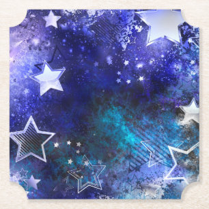 Dessous-de-verre En Papier Arrière - plan spatial avec étoiles