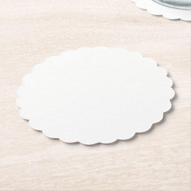 Dessous-de-verre En Papier Arrondi à bascule blanc (Incliné)