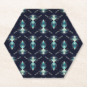 Dessous-de-verre En Papier Aspect élégant des pierres bleues avec lumière bri