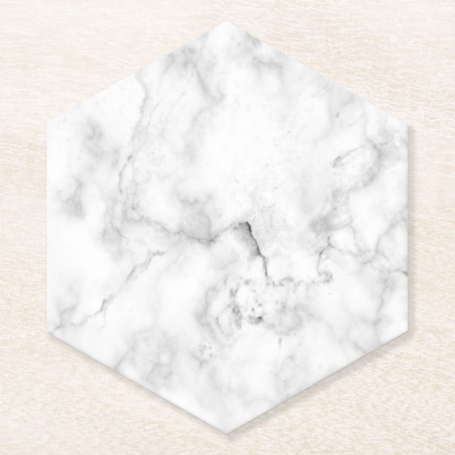 Dessous-de-verre En Papier Aspect Marbre Faux Hexagone (Devant)