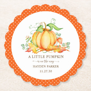 Dessous-de-verre En Papier Assiette en papier Baby Shower Petite Citrouille