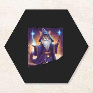 Dessous-de-verre En Papier Assistant Cat magique Cute Assistant Purrfect Assi