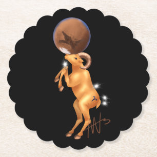 Dessous-de-verre En Papier Astro Aries Mars Zodiac