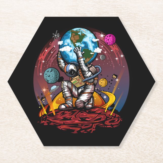 Dessous-de-verre En Papier Atlas Space Man (Devant)