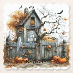 Dessous-de-verre En Papier Attention & Boo - The Haunted Gatehouse
