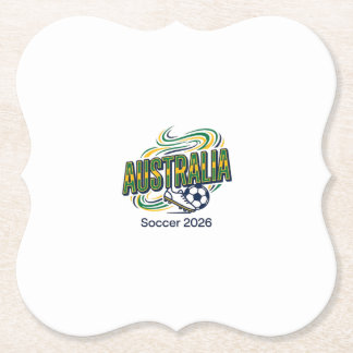 Dessous-de-verre En Papier Australie Football 2026 Football Gras Pays Typogra