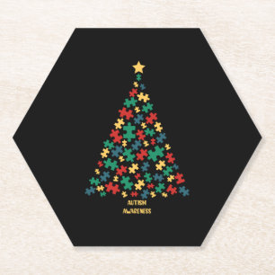 Dessous-de-verre En Papier Autisme noël arbre xmas sensibilisation sur l'auti
