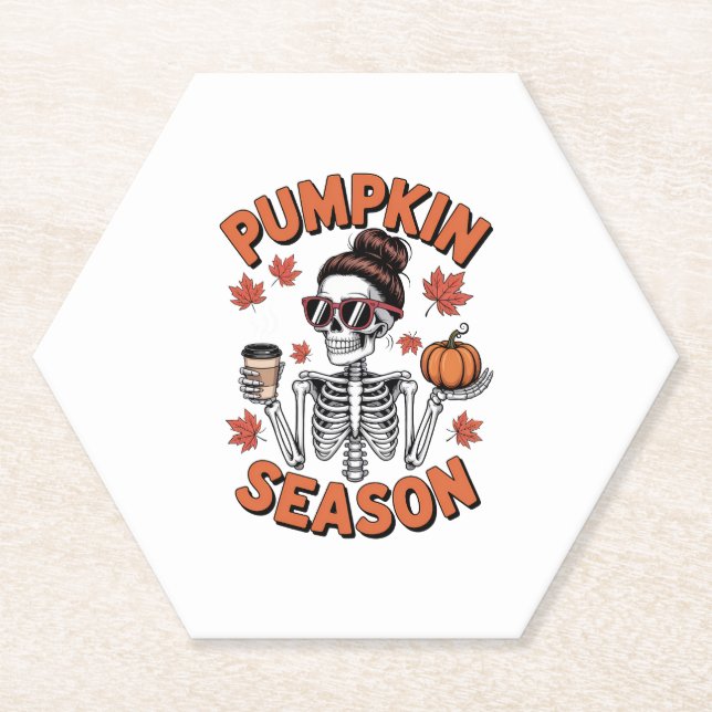 Dessous-de-verre En Papier Automne Saison Citrouille (Devant)