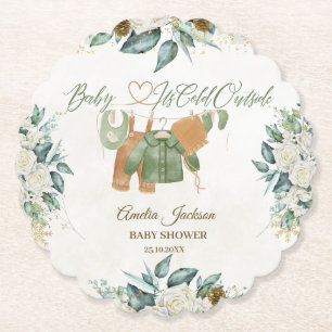 Dessous-de-verre En Papier Baby It's Cold Outside Baby shower Invitation