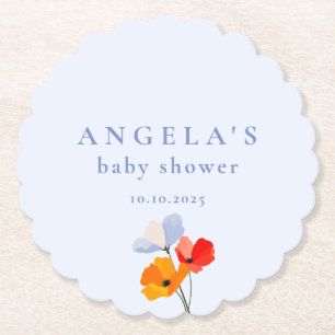 Dessous-de-verre En Papier Baby shower à Poppy