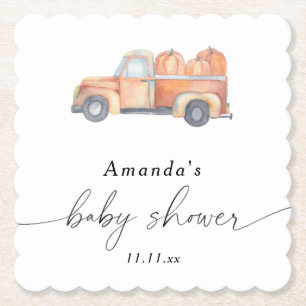 Dessous-de-verre En Papier Baby shower camion citrouille automne