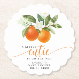 Dessous-de-verre En Papier Baby Shower Citron Orange Mini Douceur En Route