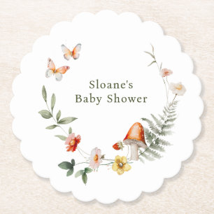 Dessous-de-verre En Papier Baby shower de champignons de forêt enchantés