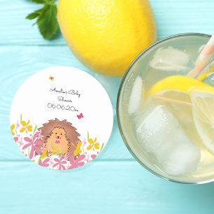 Dessous-de-verre En Papier Baby shower de hérisson personnalisé