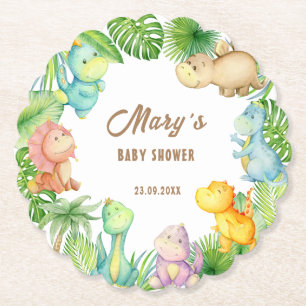Dessous-de-verre En Papier Baby shower Dinosaur