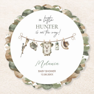 Dessous-de-verre En Papier Baby shower Little Hunter Aquarelle