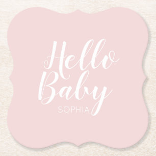 Dessous-de-verre En Papier baby shower moderne minimaliste simple et mignon