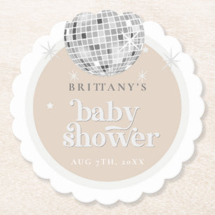 Dessous-de-verre En Papier Baby shower Super Silver Retro Disco