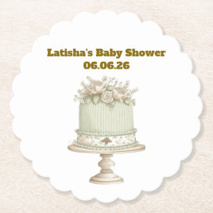 Dessous-de-verre En Papier Baby Shower Vintage Neutre Modifiable 