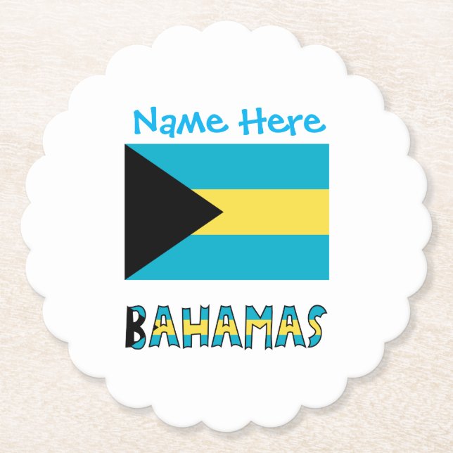 Dessous-de-verre En Papier Bahamas Drapeau bahaméen Parti de la personnalisat (Devant)