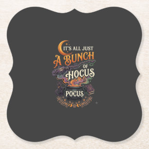 Dessous-de-verre En Papier Balai de sorcière Hocus Pocus Chat noir Chaudron m