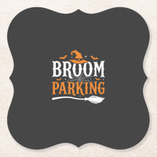 Dessous-de-verre En Papier Balai d'Halloween Parking Chapeau de Sorcière Grap