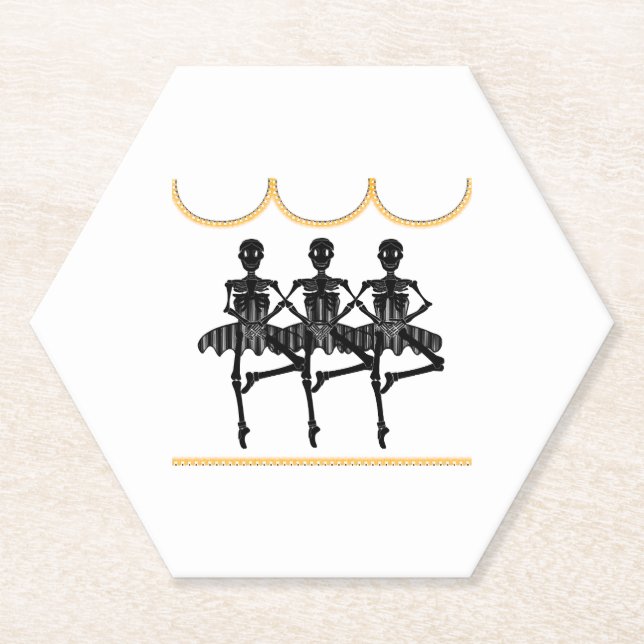 Dessous-de-verre En Papier Ballerinas à Halloween (Devant)