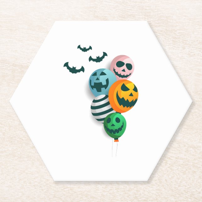 Dessous-de-verre En Papier Ballons d'Halloween (Devant)