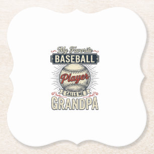 Dessous-de-verre En Papier Baseball Grandpa Conception de T-shirt avec Gravur
