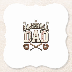 Dessous-de-verre En Papier Baseball Vintage Papa Fête des Pères