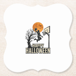 Dessous-de-verre En Papier Basket-ball Halloween Joyeux Halloween Sport Vinta
